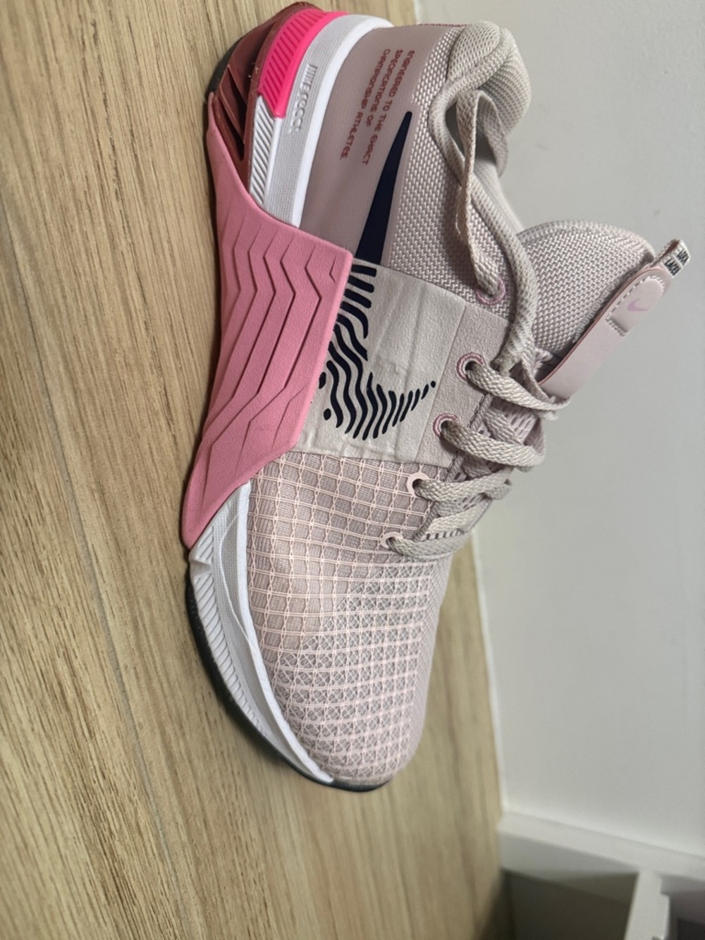 Nike Women's Pink Mesh Training Shoes with Light Pink Accents